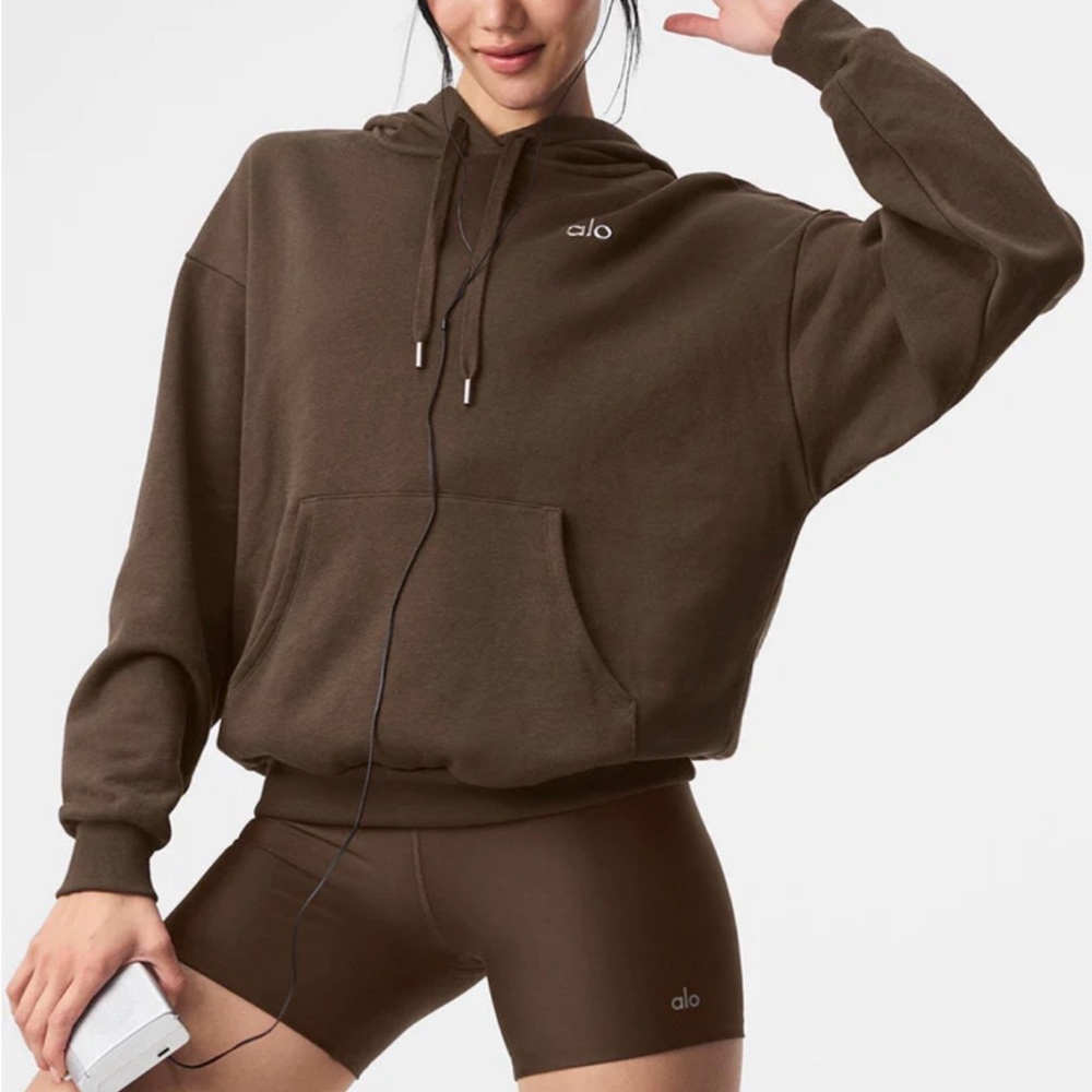 Sold out ALO  Dark Brown Hoodie available in size large